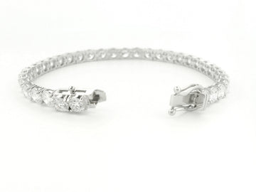 Elegant 14K White Gold Round Diamond Tennis Bracelet