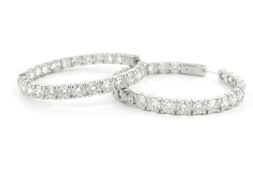Elegant 14K White Gold Hoop Earrings
