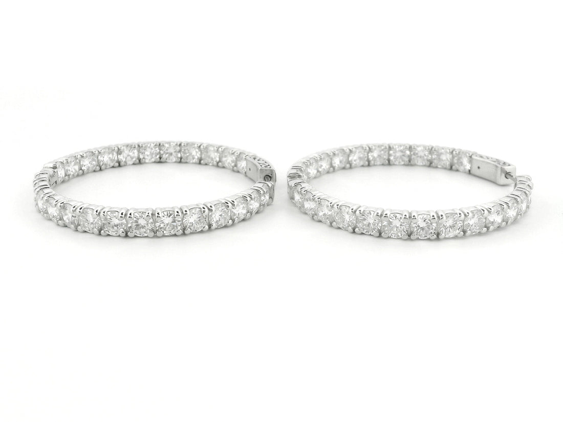 Elegant 14K White Gold Hoop Earrings