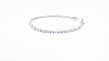 Elegant 14K White Gold Round Diamond Tennis Bracelet