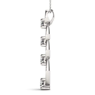 4 Stone Journey Pendant- 0.50 Cttw