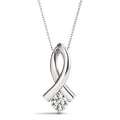 Ribbon Diamond Solitare Pendant- 0.25 Cttw-2