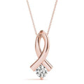 Ribbon Diamond Solitare Pendant- 0.25 Cttw-2