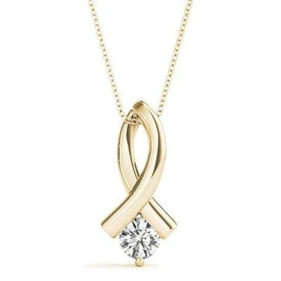 Ribbon Diamond Solitare Pendant- 0.25 Cttw-2