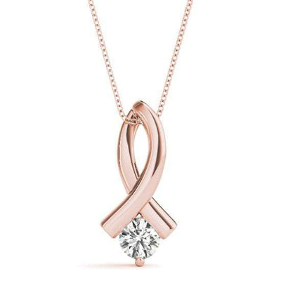 Ribbon Diamond Solitare Pendant- 0.35 Cttw | The Carat Lab