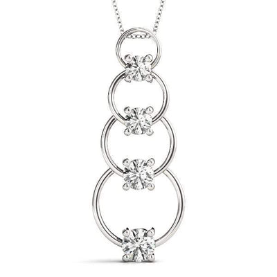 4 Stone Journey Pendant- 0.50 Cttw