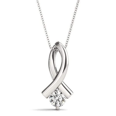 Ribbon Diamond Solitare Pendant- 0.35 Cttw | The Carat Lab