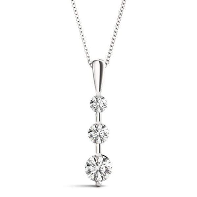 Solitary 3 Diamond Pendant- 0.25 Cttw