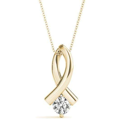 Ribbon Diamond Solitare Pendant- 0.25 Cttw | The Carat Lab